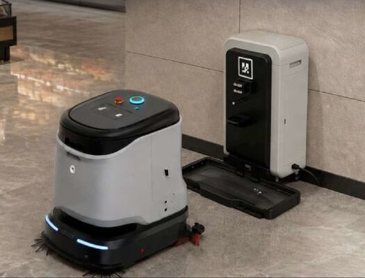Máy rửa sàn robot thương mại với nước xả trạm cơ sở